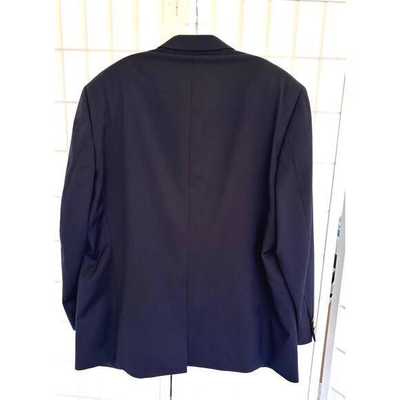 Joseph & Feiss Mens 48R Wool Navy Gold Button Blazer Suit Jacket Career Preppy - Picture 2 of 10